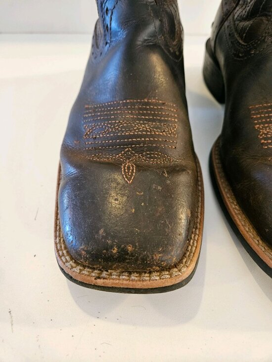 9.5D Ariat Brown Mens Leather Cowboy Boots Western Square Toe Style 10010963 - Picture 7 of 13